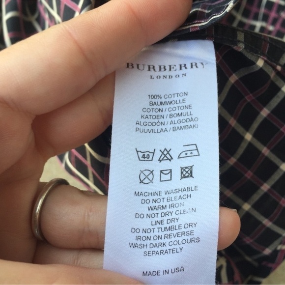 Burberry Plaid Button Down Shirt Mens Small - Picture 5 of 6